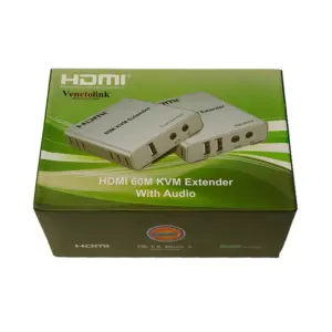 اکستندر HDMI + USB2 شبکه 60 متر برند VENETOLINK ( پک سبز )