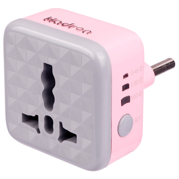 تبدیل 3 به 2 برق مدل P103 رنگ صورتی برند HADRON هادرون محافظ دار گارانتی مادام العمر هادرون توان