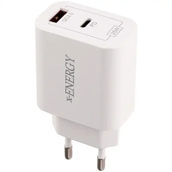 شارژر موبایل مدل X-525S برند ایکس انرجی XENERGY TYPE-C تک پورت+PD25W+سفید+گارانتی IPM