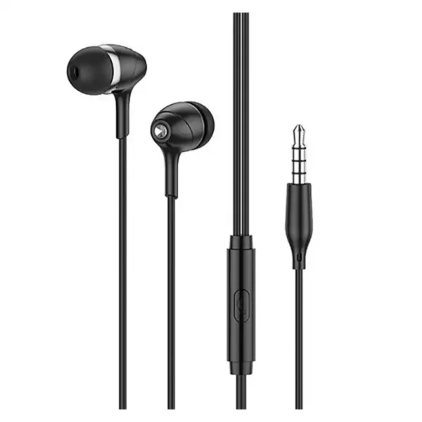 هندزفری سیم دار AUX مدل M76 برند HOCO هوکو  مشکی - متراژ 1.2 - گارانتی