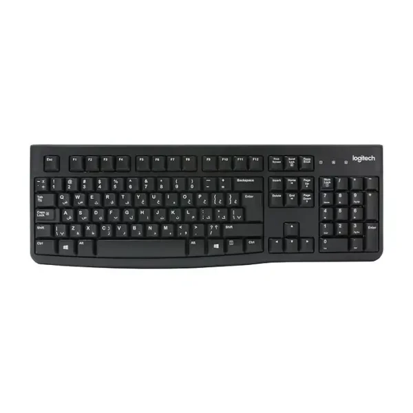 کیبورد تک سیم دار مدل K120 برند LOGITECH لاجیتک  مشکی - گارانتی نیکان پاسارگاد 12 ماه