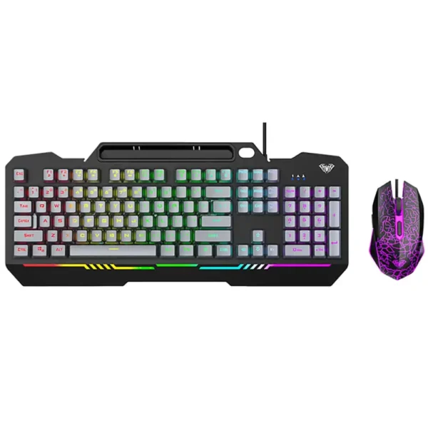 کیبور و موس گیمینگ مدل T102 برند AULA آئولا  مشکی - RGB - گارانتی انزو سرویس 12 ماه