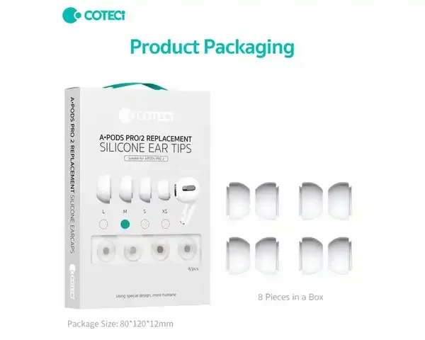 گوشی های سیلیکونی مدل 73051 برند COTECI کوتسی سفید - مخصوص ایر پاد پرو 2