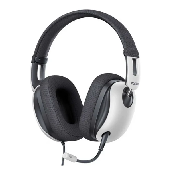 هدفون سیم دار گیمینگ مدل GOPLAY+1 برند BASEUS بیسوس سفید مشکی - کانال 7.1 - درایور 40MM - اتصال USB