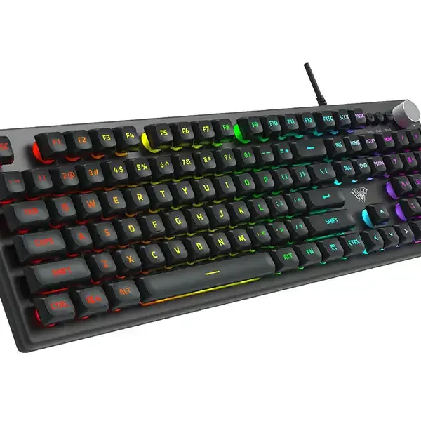 کیبورد سیم دار گیمینگ مدل F2028 برند AULA آئولا  مشکی - RGB - گارانتی انزو سرویس 12 ماه