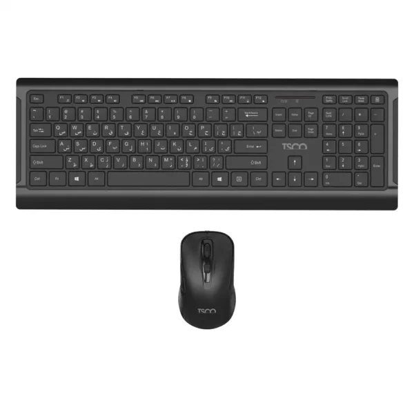 کیبورد و موس بیسیم مدل TKM7023 برند TSCO تسکو  مشکی - گارانتی توسن سیستم
