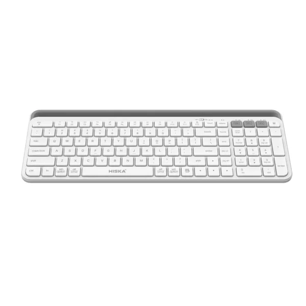 کیبورد بیسیم مدل KE255W برند HISKA هیسکا  سفید - بلوتوث - دانگل - گارانتی هیسکا سرویس