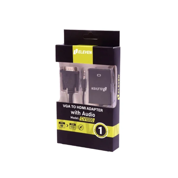 تبدیل VGA TO HDMI مدل CV1000 برند الون ELEVEN  مشکی گارانتی رایان آروند 12 ماه