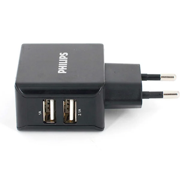شارژر  موبایل مدل DLP2502 برند فیلیپس PHILIPS PORT*2 15W