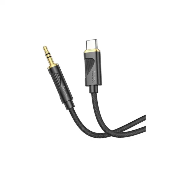 کابل صدا LIGHTNING TO AUX مدل UPA30 برند HOCO هوکو متراژ 1 - کنفی - مشکی - گارانتی