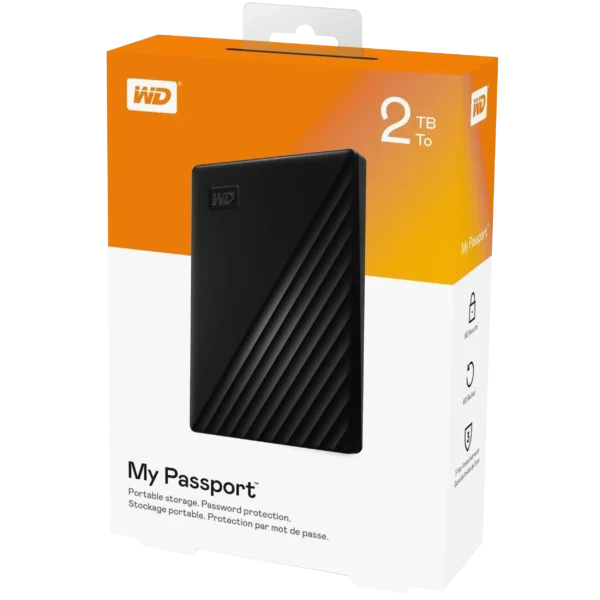 هارد اکسترنال مدل MY PASPORT برند WESTERN وسترن 2TB - مشکی - گارانتی سازگار