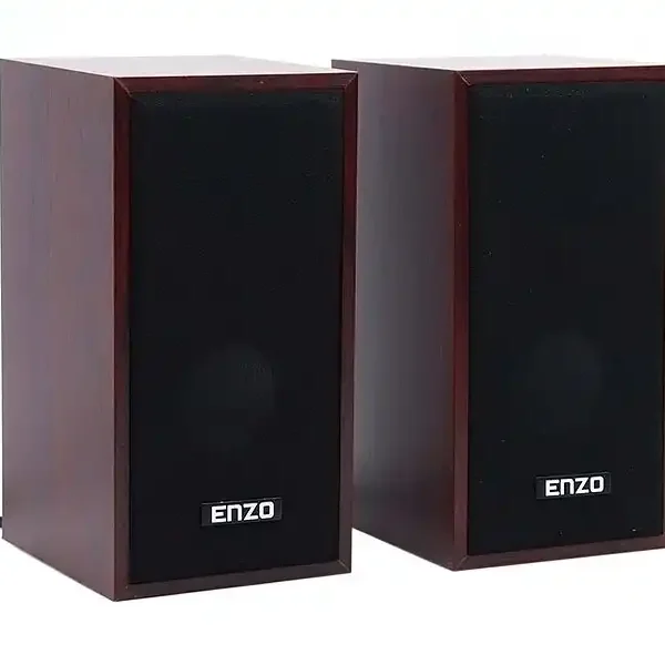 اسپیکر دوتکه مدل SL-101 برند ENZO انزو  طرح چوب - قهوه ای - گارانتی انزو سرویس 12 ماه