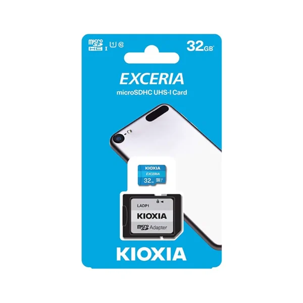 کارت حافظه MICRO SDHC 32G مدل EXCERIA برند KIOXIA کیوکسیا سرعت 100M دارای خشاب SD - سرعت V30 گارانتی 5 سال ماتریکس