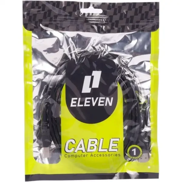 کابل پرینتر    برند الون ELEVEN  متراژ 1.5 مشکی گارانتی رایان آروند  12 ماه