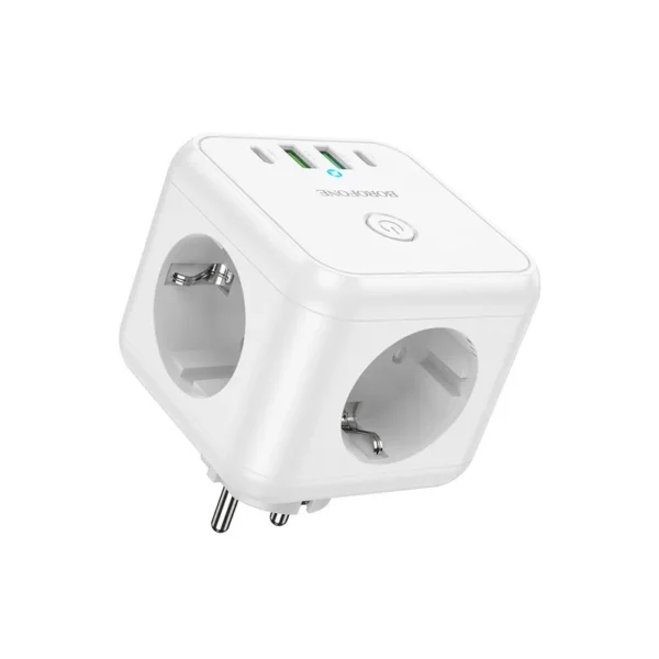 چند راهی برق مدل BAC 11 برند BOROFONE بوروفون سفید - USB*3