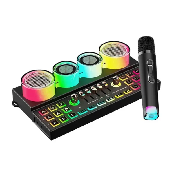 اسپیکر و دیجی مدل AUDIO LINK برند SANDTEC میکروفون - بلوتوث - شارژی