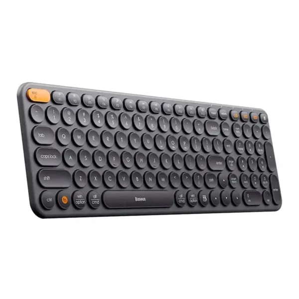 کیبورد بیسیم تک مدل K01B برند BASEUS بیسوس  مشکی - دانگل - بلوتوث - اتصال به مک - گارانتی آونگ