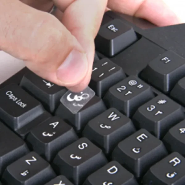 لیبل کیبورد حروف شیشه ای سفید-فارسی