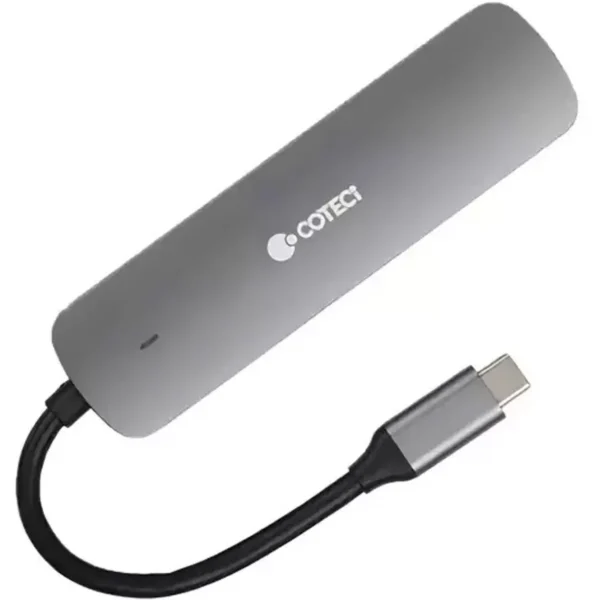 هاب 4 پورت TYPE-C مدل 16008 برند COTTECI کوتسی  HDMI* 1 -USB3* 2 - TYPE-C *1
