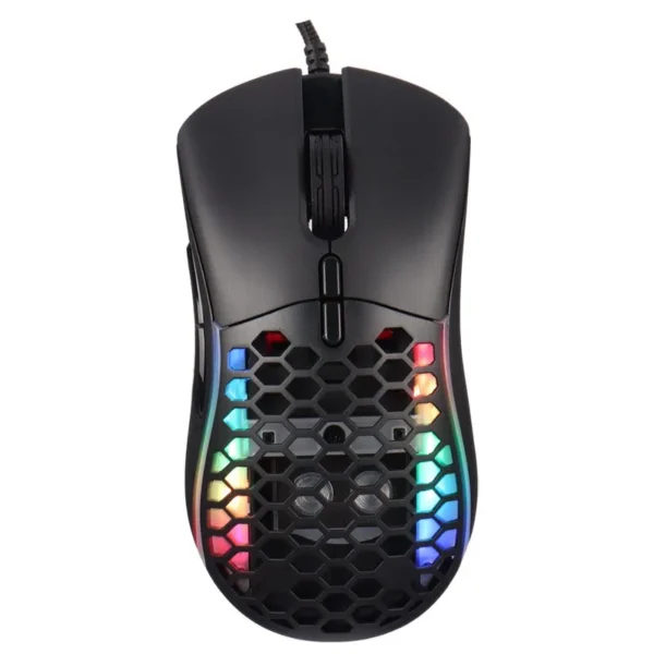 موس سیم دار گیمینگ مدل GM8 برند ELEVEN الون مشکی - RGB - تنظیم وزن - گارانتی رایان آروند 12 ما