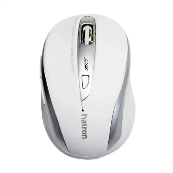 موس بیسیم مدل HMW 120 SL برند HATRON هترون  سفید - 6 کلید - گارانتی فور تیم