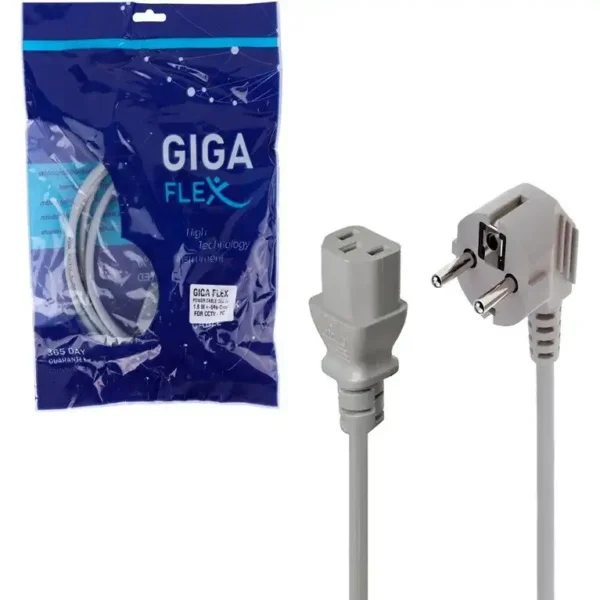 کابل برق کیس   برند GIGAFLEX گیگافلکس طوسی - 0.75*3 - متراژ 1.8