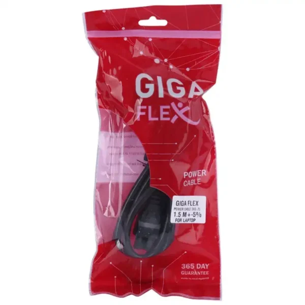 کابل برق لپ تاپ CCA برند GIGA FLEX گیگا فلکس  متراژ 1.5 - 0.75*3 - مشکی