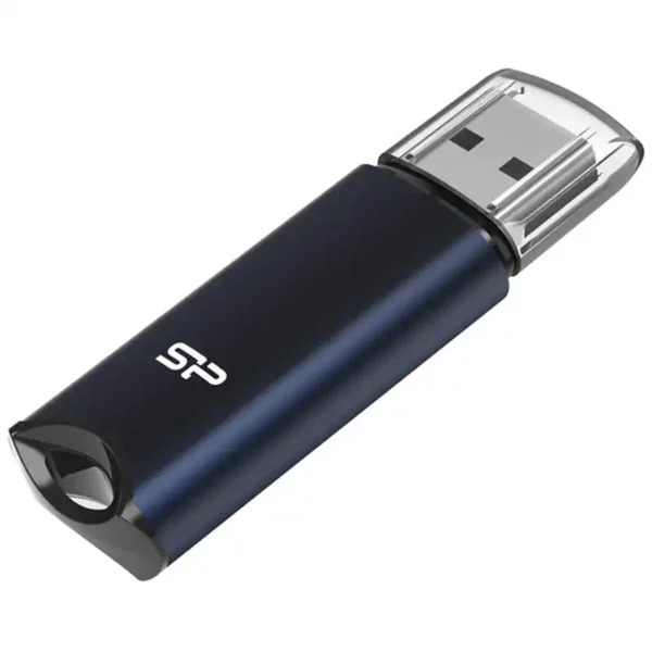 فلش مدل M02 برند SILICON POWER سیلیکون پاور 64GB - USB3.2 - سرمه ای - گارانتی متین
