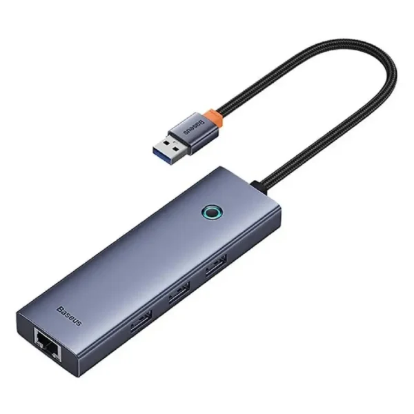 هاب USB مدل OH109 برند BASEUS بیسوس  4 پورت - LAN 1000 - گارانتی اونگ