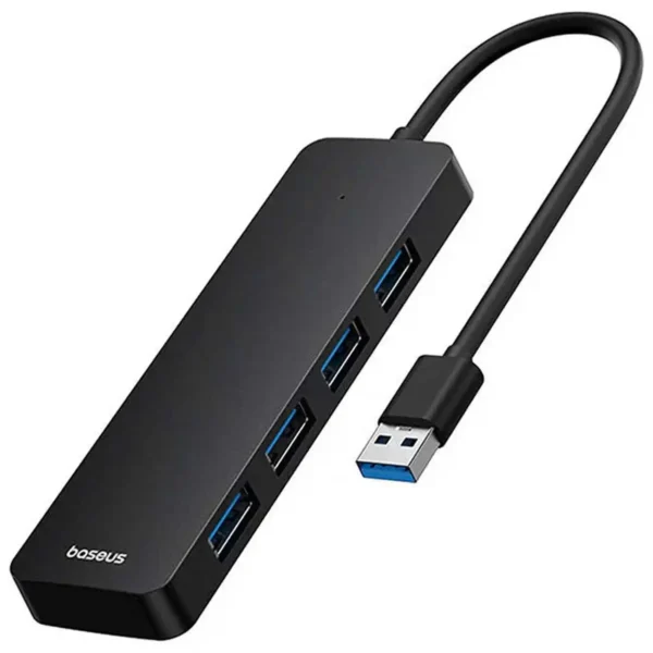 هاب 4 پورت مدل OH080 برند BASEUS بیسوس  متراژ 1 - USB3.0 - UP TO HARD 2TB - مشکی