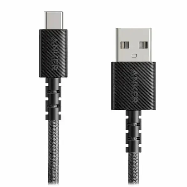 کابل شارژ USB TO TYPE C مدل A8022H11 برند ANKER انکر متراژ 90 سانت - کنفی - مشکی - گارانتی
