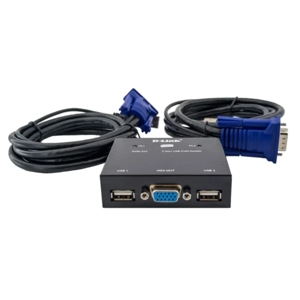 KVM سوییچ 2پورت USB مدل KVM-222 برند دی لینک D-LINK VGA گارانتی الماس