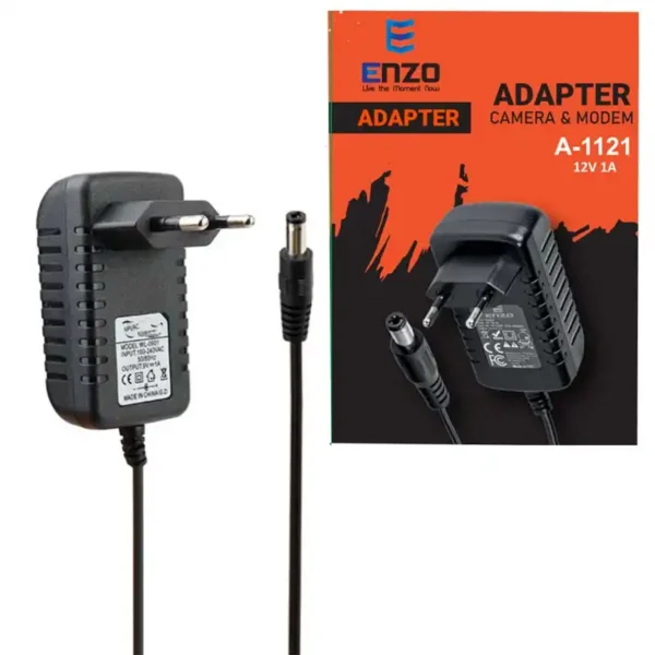 اداپتور دیواری  مدل A-1121 برند ENZO انزو  12V - A1 - مشکی - گارانتی انزو سرویس