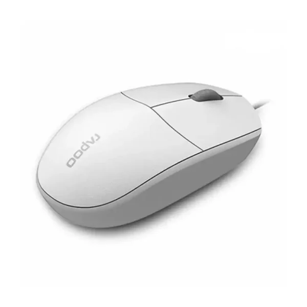 موس سیم دار مدل N100 برند رپو RAPOO USB+متراژ 1.5+سفید گارانتی پانا 18 ماه