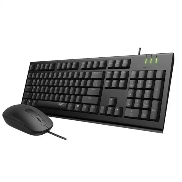 کیبورد و موس سیم دار مدل X130 PRO برند RAPOO  رپو  متراژ1.5 -  مشکی - گارانتی پانا 18 ماه