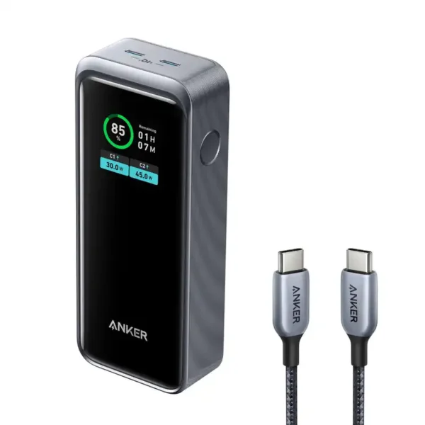 پاور بانک مدل A1335011 برند ANKER انکر نقره ای - MAH 12000 - 130W 65W