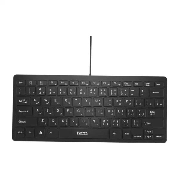 کیبورد سیم دار مینی   مدل TK-8044 برند TSCO  تسکو  متراژ1.8-مشکی-گارانتی توسن سیستم 12 ماه