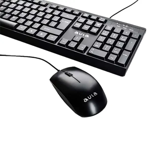 کیبورد موس سیم دار AC209 برند AULA آئولا مشکی - گارانتی انزو سرویس 12 ماه