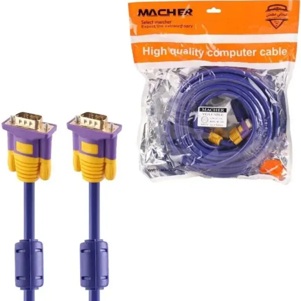 کابل VGA مدل MR-260 برند MACHER مچر  متراژ 15 - 9*3 - آبی