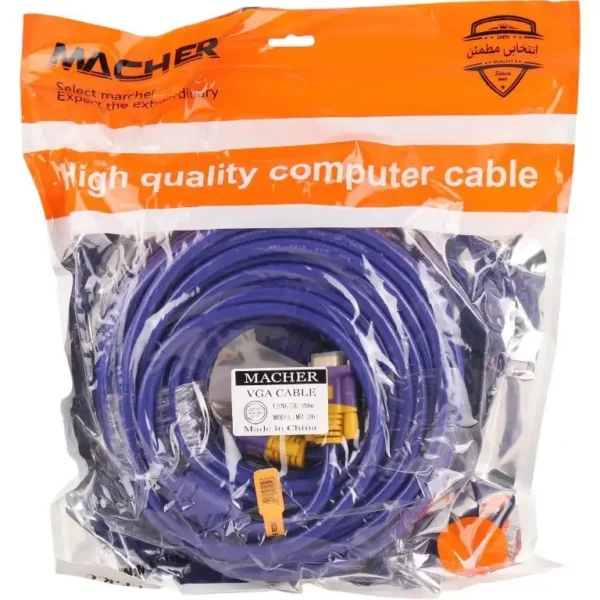 کابل VGA مدل MR-261 برند MACHER مچر  متراژ 20 - 9*3 - ابی