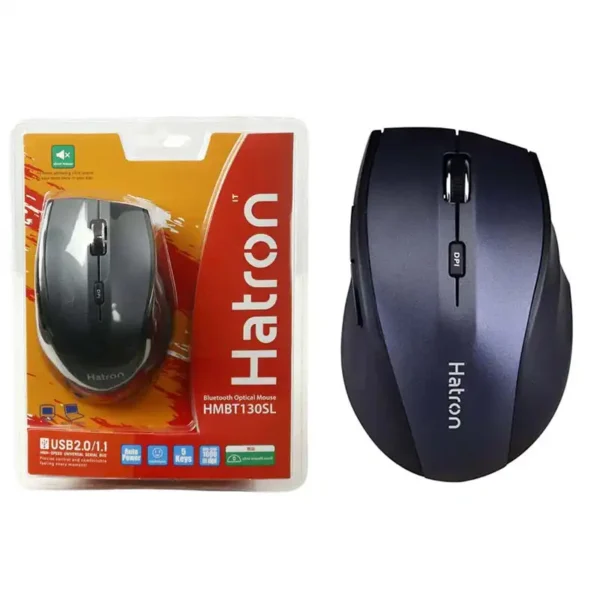 موس بیسیم مدل HMWBT130 برند HATRON هترون  مشکی - بلوتوث - گارانتی فورتیم