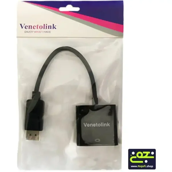 تبدیل DISPLAY TO VGA  برند VENETOLINK  ونتولینک  مشکی