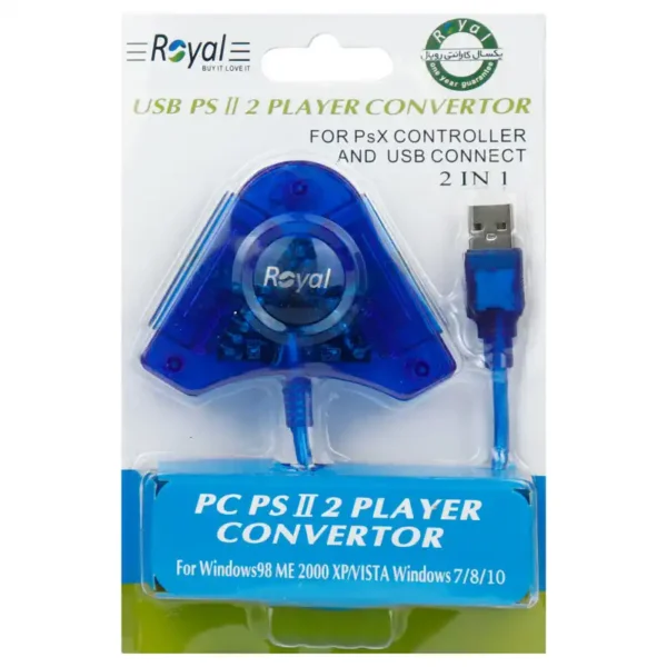 تبدیل PS2 TO USB  برند ROYAL رویال  متراژ 10 سانت