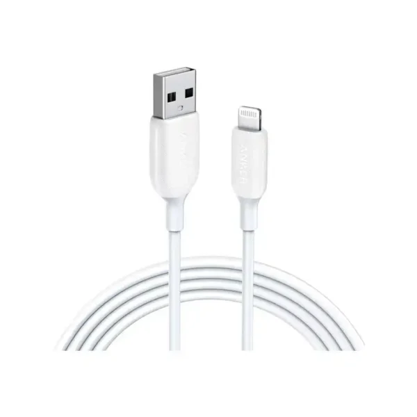 کابل شارژ LIGHTNING مدل A8813H21 برند ANKER انکر  متراژ 1.8 - سفید - PVC - گارانتی فارس