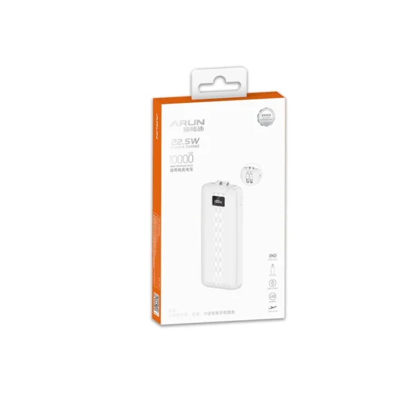 پاور بانک  مدل DX01 برند ARUN  - مشکی MAH10000 - 22.5W - گارانتی IPM