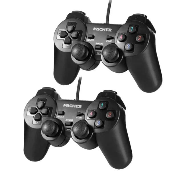 دسته بازی دوبل  شوک دار فانتزی مدل MR-53 برند MACHER مچر پکدار - مشکی