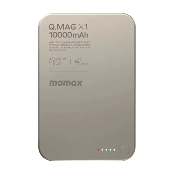 پاور بانک مدل IP158 برند MOMAX مومکس بژ - فلزی - مگنت - PD30W - MAH10000
