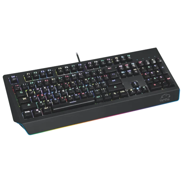 کیبورد سیم دار گیمینگ مدل GK8127 برند TSCO تسکو  مکانیکال قهوه ای - RGB - مشکی-گارانتی توسن سیستم