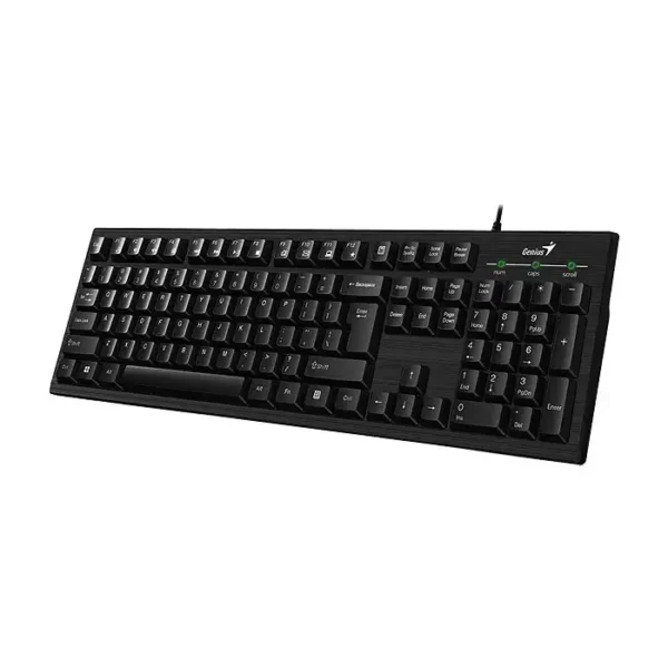 کیبورد سیم دار تک مدل KB-101 برند GENIUS جنیوس  مشکی - گارانتی شاپ