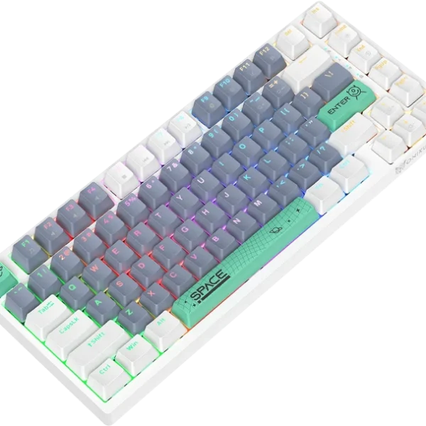کیبورد سیم دار گیمینگ مدل G52 برند ONIKUMA اونیکوما  سفید - مکانیکال قهوه ای - RGB - گارانتی سریر سرویس
